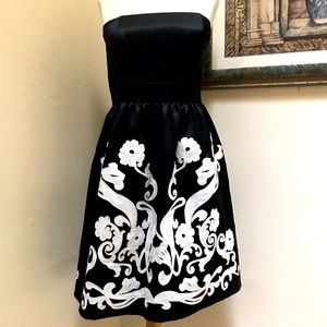 WHBM Embroidered Strapless Mini Dress